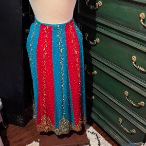 Elegant Red and Blue Women's Skirt